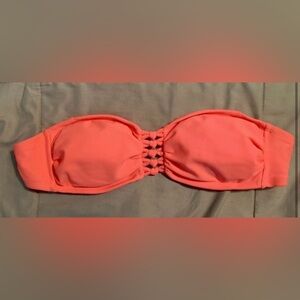 Target Women’s S Bikini Swim Top Coral Bandeau Strapless NEW NWT Xhilaration